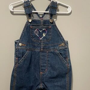 Carhartt Blue Kids Overalls with Heart Detail